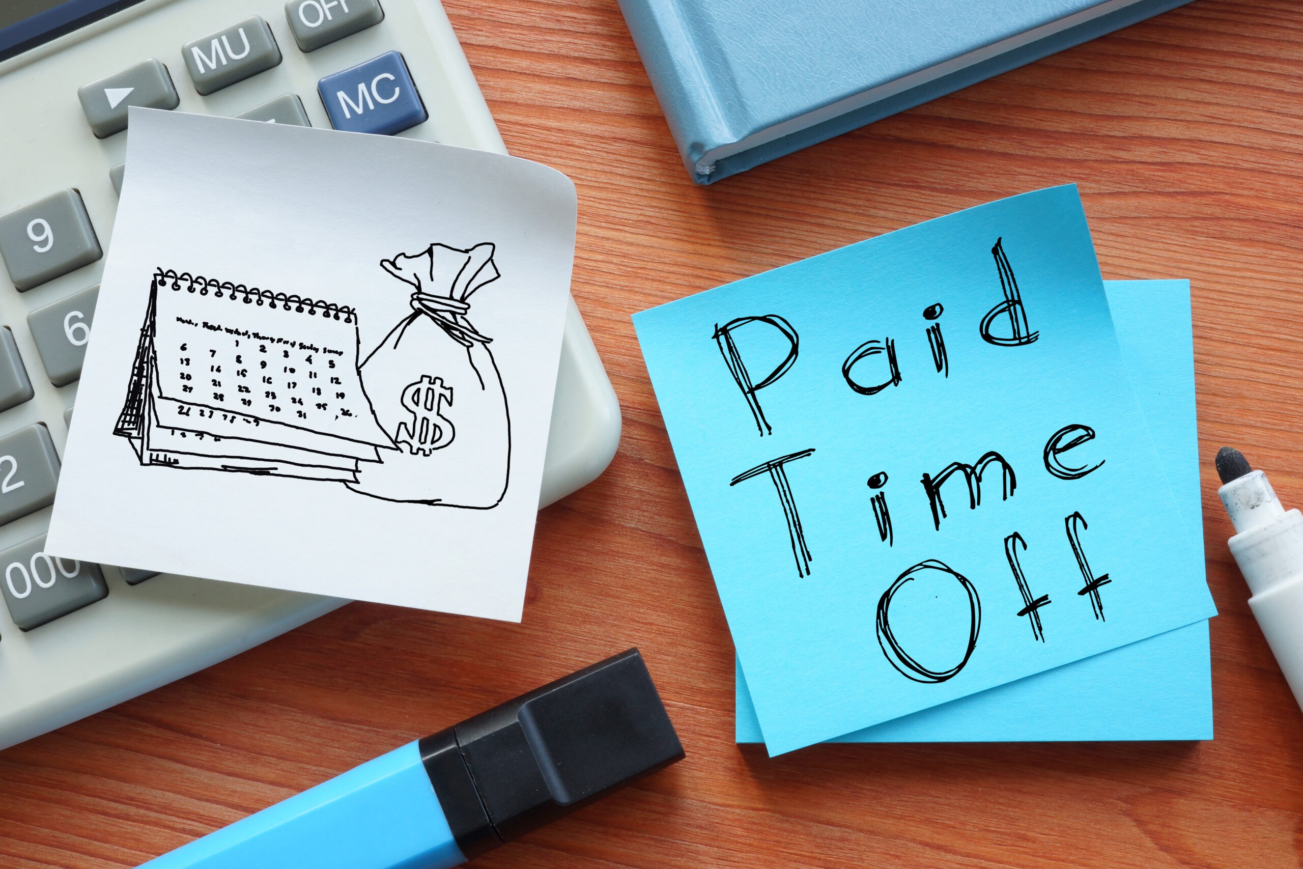 Paid Time Off is shown on the photo using the text